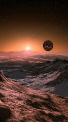 Cosmic Horizon with Two Planets at Dusk