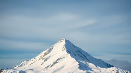 Snowy Mountain Peak Under Open Sky