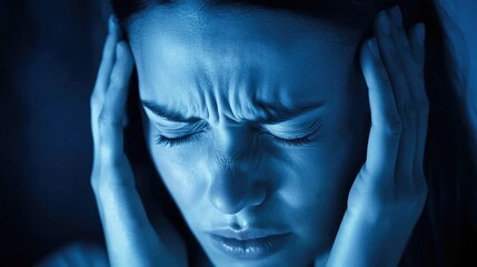 Individual with Pained Expression Close-Up