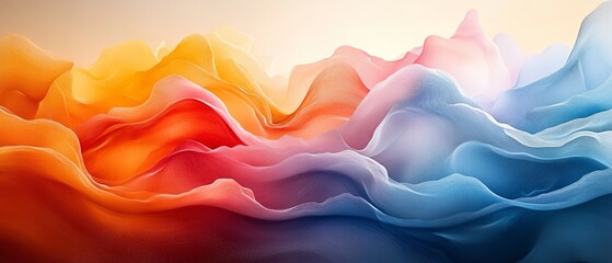 Fototapeta premium Abstract Fluid Waves in Pastel Colors