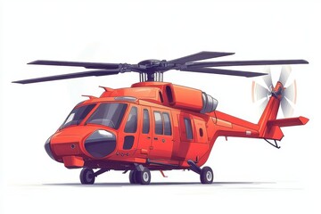 Red Helicopter Illustration