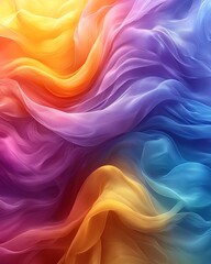 Obraz premium Vibrant Colorful Waves in Soft Fluid Background