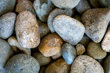 A pile of rocks with a variety of colors and sizes