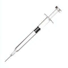 Fototapeta premium A clear, sterile syringe with a needle, often used for vaccinations or medical procedures.