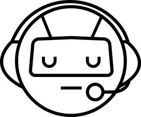 Obraz premium Chatbot icon, Chat Bot logo design concept. Cute robot icons with speech bubble. Support service concepts bot sign. Vector template elements graphic design, isolated on transparent background,