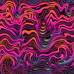 Pink and Black Psychedelic Waves geometric seamless pattern