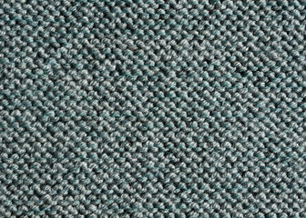 Fototapeta premium Garter stitch pattern. Turquoise wool close-up.