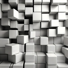 Random shifted white cube boxes block background wallpaper banner with copy space