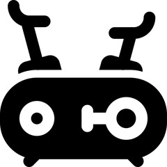 UI stationary bike Vector Icon Illustration. Glyph Style