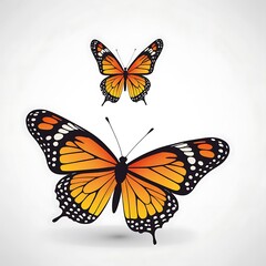 Naklejka premium Colorful monarch butterfly in a vector illustration white background