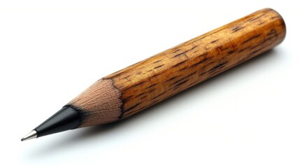 A Close-Up of a Sharpened Wooden Pencil with a Black Lead Tip