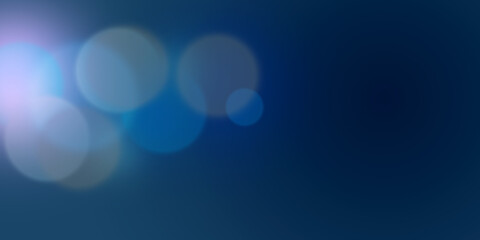 Cool blue background with bokeh circular shapes overlapping soft edges of light and dark areas with space for copy and text
