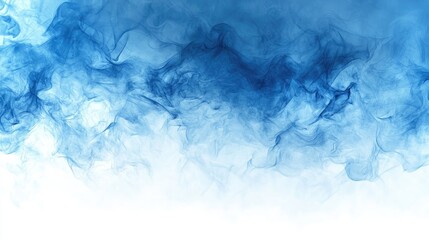 Obraz premium Abstract blue smoke on a white background.