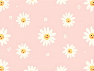 seamless pattern with camomiles. Generative ai