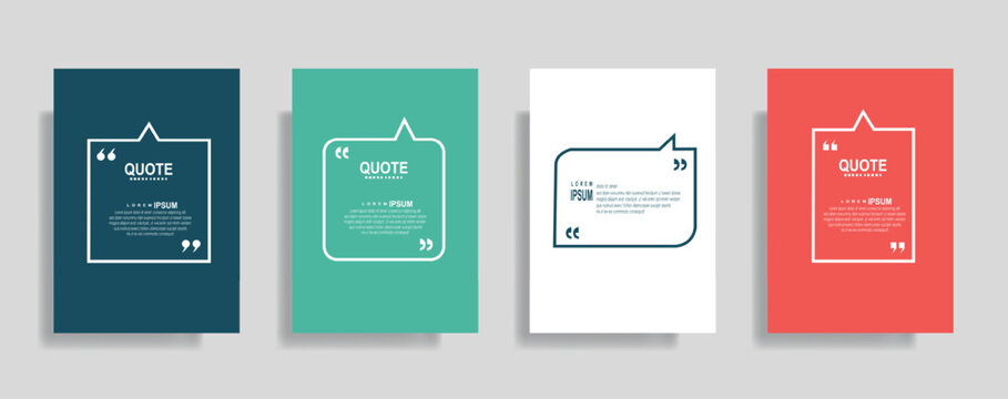 Quotes frames blank templates set. Text in brackets  citation empty speech bubbles  quote bubbles. Textbox isolated on color background.