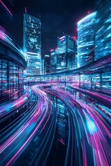 Obraz premium AI urban design, futuristic infrastructure, advanced technology, holographic interfaces