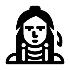 Native America Glyph Icon Vector