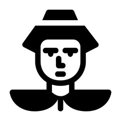 Pilgrim Glyph Icon Vector