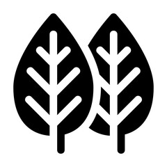 Leaf Glyph Icon Vector