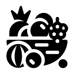Fruit Glyph Icon Vector