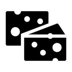 Cheese Glyph Icon Vector