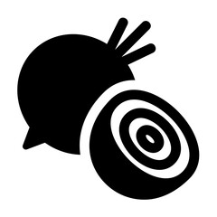 Betroot Glyph Icon Vector