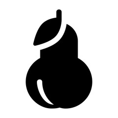 Pear Glyph Icon Vector