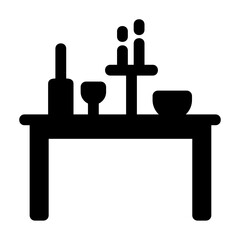 Table Glyph Icon Vector