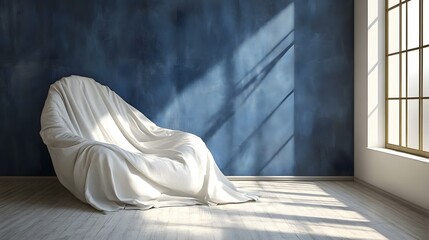 Cozy Lounge with Soft White Blanket in Modern Room