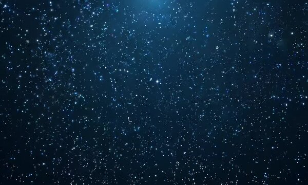 A vast dark blue starry night sky with scattered white stars.