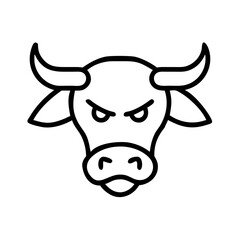 Bold and aggressive angry bull mascot silhouette icon, perfect for sports team logos, branding, merchandise, and promotional materials on microstock sites and t shirt design.