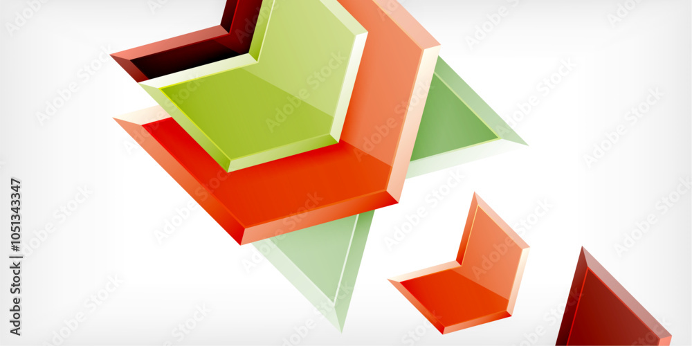 Poster vector 3d arrow techno design template