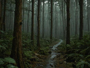 Fototapeta premium SereneForestStream