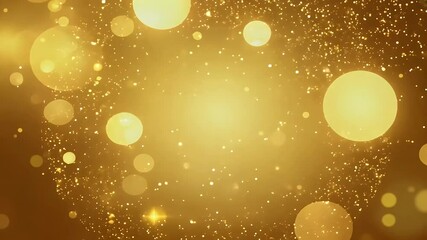 background filled shimmering gold light particles creating beautiful bokeh effect perfect holiday concepts Christmas celebrations any festive occasion all seamless 4K award bright - Powered by Adobe