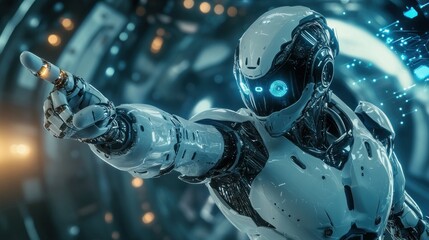 Futuristic Robot Pointing