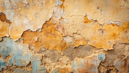 Fototapeta premium Vintage wall with rough cracked paint, old fresco texture background , vintage, wall, cracked paint, old, fresco, texture