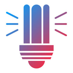 Fluorescent Light Bulb Icon Style