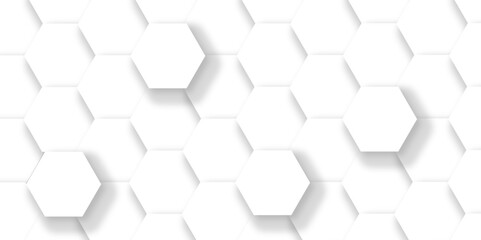Naklejka premium Abstract background with hexagonal geometric hexagon polygonal pattern background. 3d seamless bright white web cell and triangle abstract honeycomb background. white and gray backdrop wallpaper.