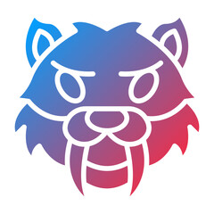 Saber Toothed Tiger Icon Style