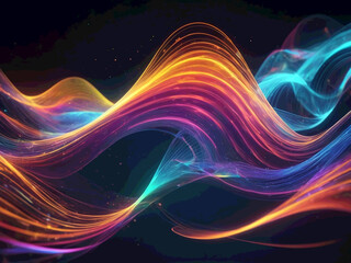 Obraz premium Abstract Holographic Light waves play, motion blur Party illustration background