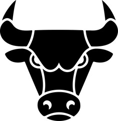 Bull head in engraving style. Design element for logo, label, emblem, sign, poster. Vector image