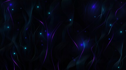 Fototapeta premium A dark, abstract background with glowing blue dots glowing neon light and purple lines, creating a sense of depth and mystery, futuristic technology light scene.