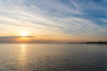 Fototapeta premium clam sunset over the sea