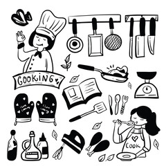 set of kitchen icons