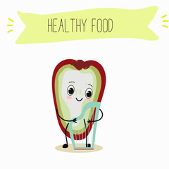 Cute chompu fruits, rose apple, Malabar plum characters, funny fruits, different activities. Flat vector illustration. Organic food, healthy food, illustrations for kids menu, invitations.