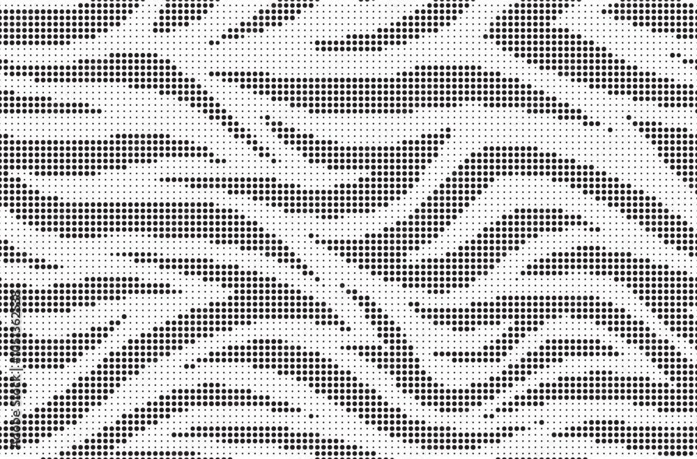 Aufkleber Halftone trendy zebra skin pattern background vector. Animal fur dotted vector background. Abstract seamless zebra stripe pattern.