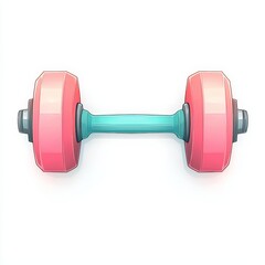 Obraz premium Pink and Blue Dumbbell Weightlifting Equipment Fitness Exercise