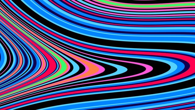 Fototapeta Abstract background featuring vibrant, flowing lines in neon colors, creating a dynamic, wave-like pattern. Eye-catching and bold, with a mesmerizing visual rhythm.