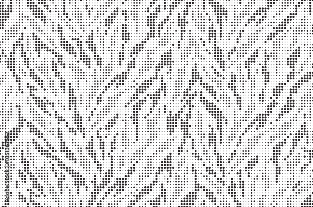 Poster Halftone trendy zebra skin pattern background vector. Animal fur dotted vector background. Abstract seamless zebra stripe pattern.