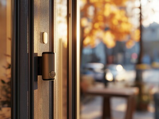 High-Resolution Image of Motion Sensor Installation Near Window or Entrance for Modern Home Security 